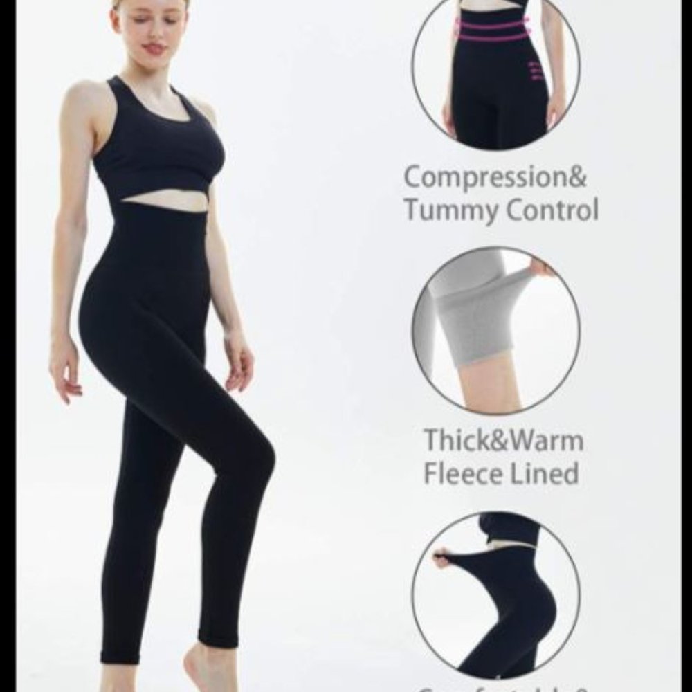 FLINXE Fleece Lined Tummy Control Leggings, NWT